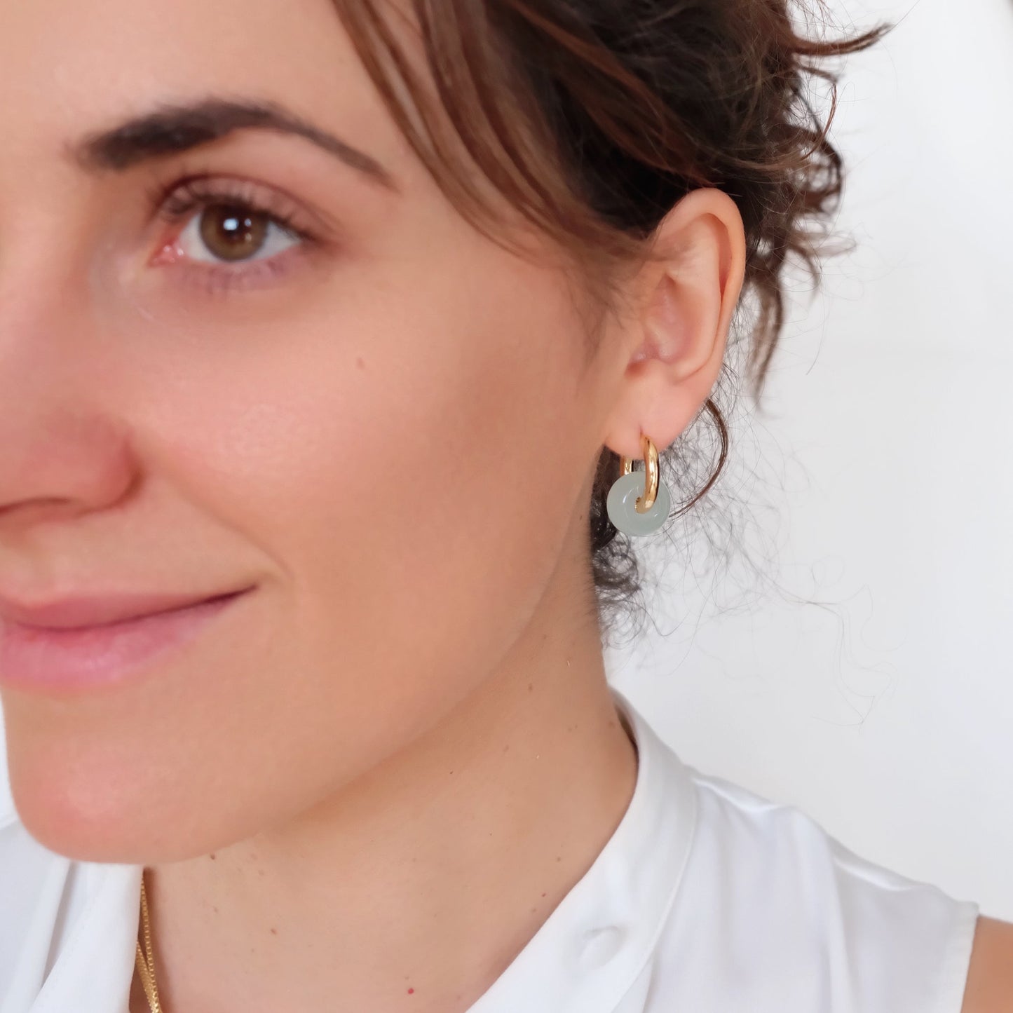 Pale Jade Hoops