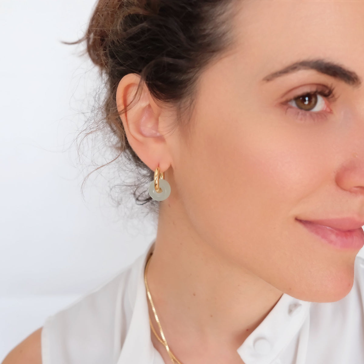 Pale Jade Hoops