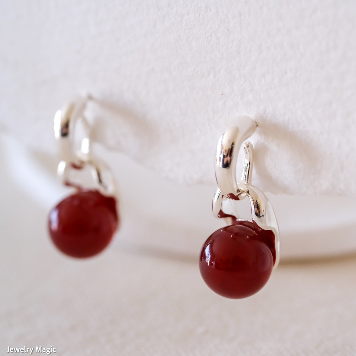 10mm Red Carnelian Earrings