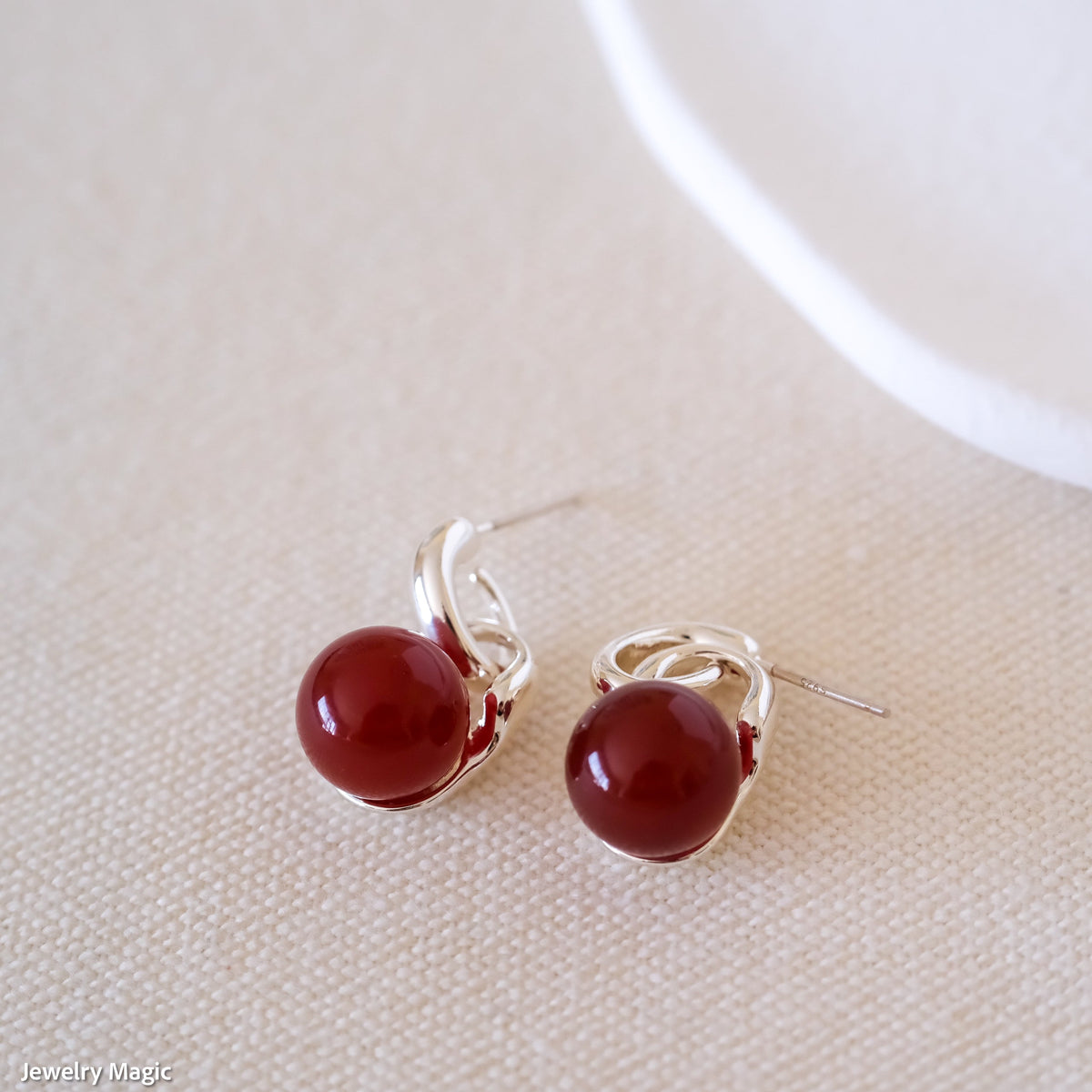10mm Red Carnelian Earrings