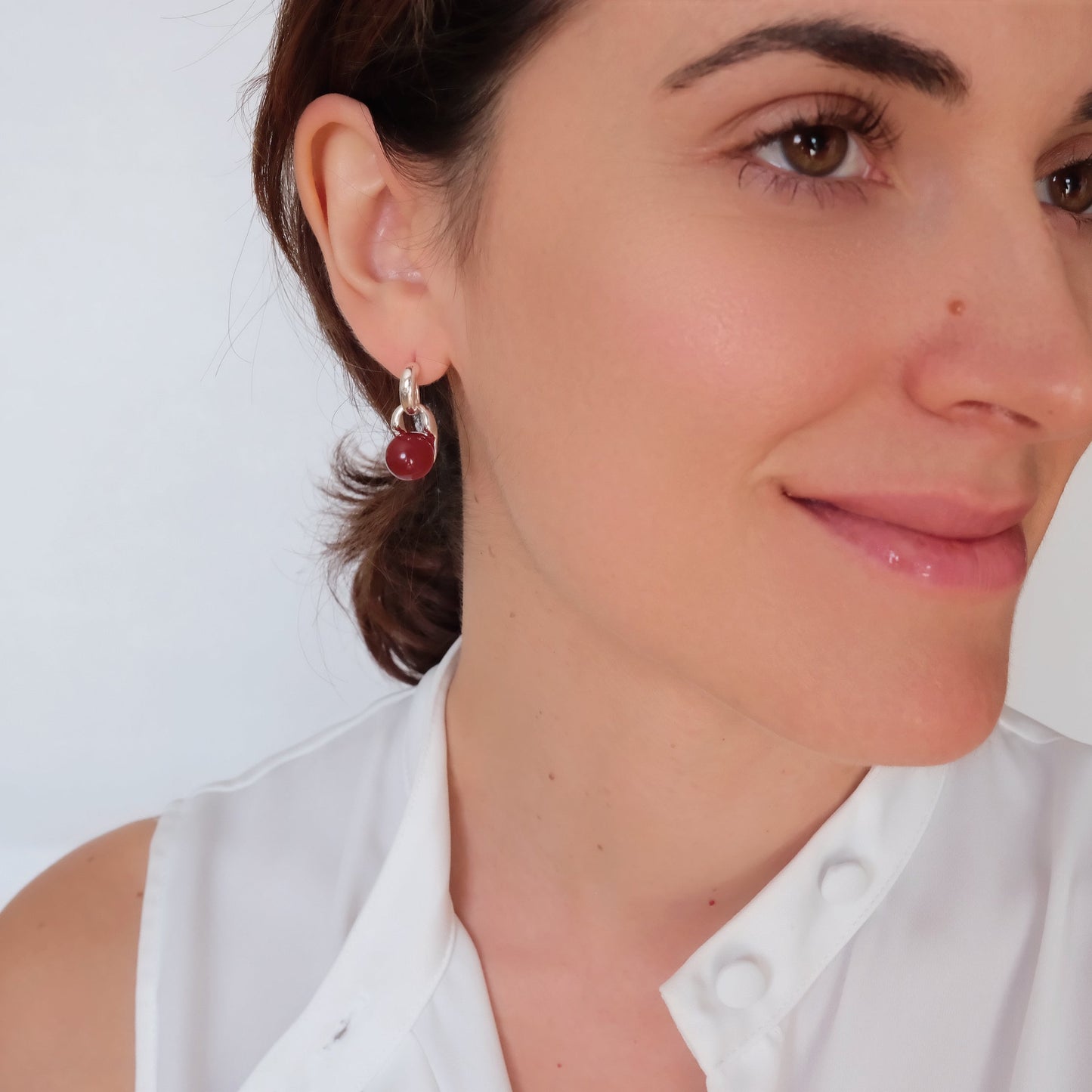 10mm Red Carnelian Earrings