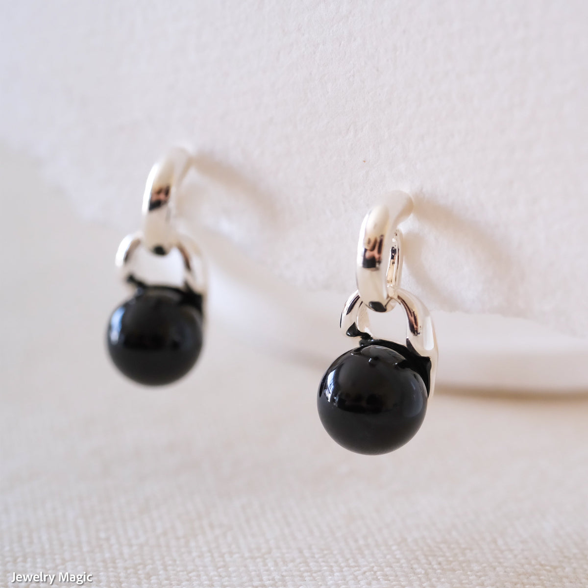 10mm Black Onyx Earrings