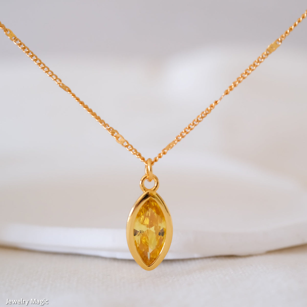 Yellow Citrine Necklace