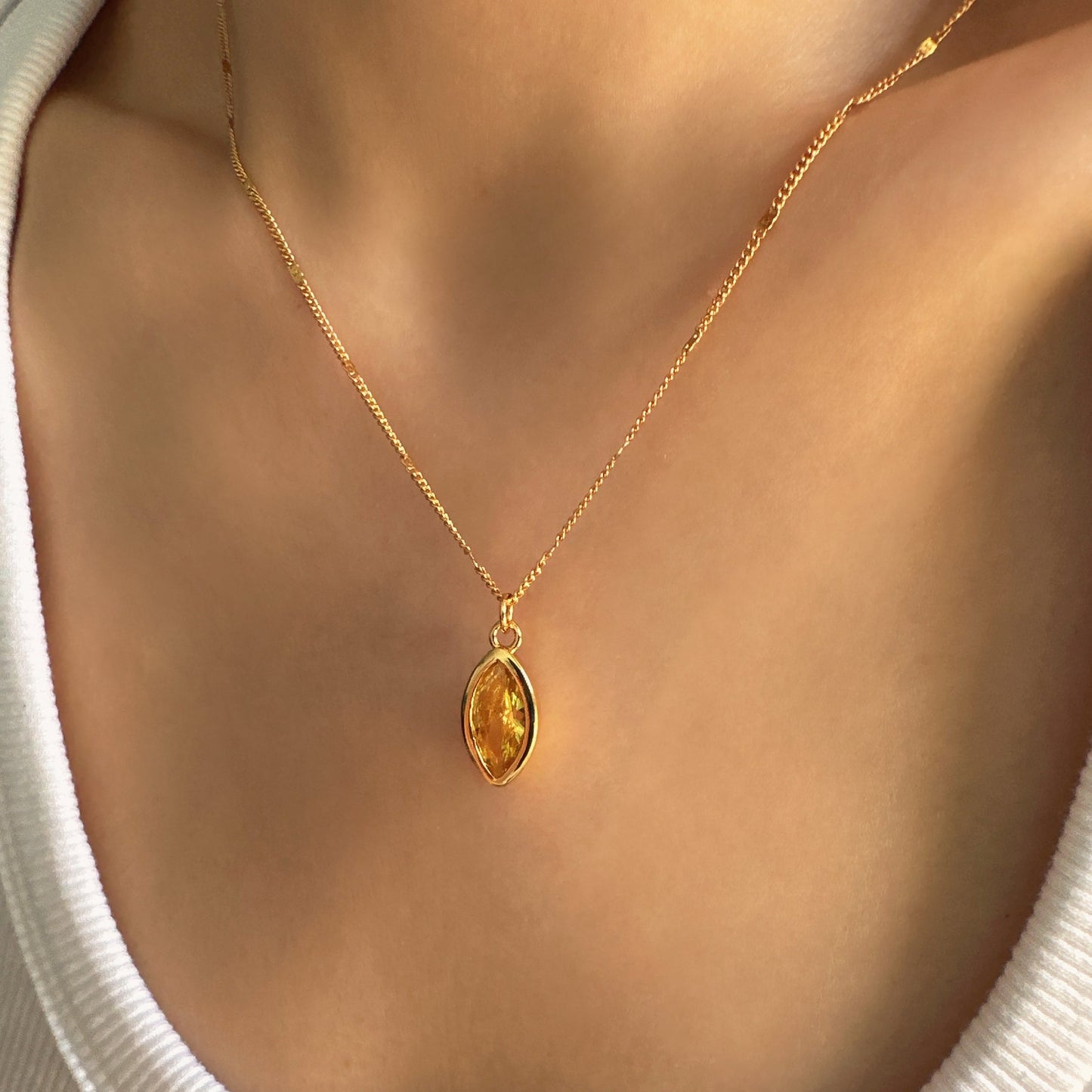 Yellow Citrine Necklace
