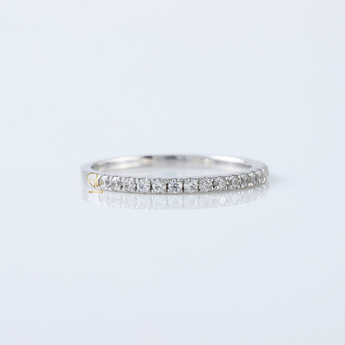 Delicate Round Cut Lab Grown Eternity Wedding Band