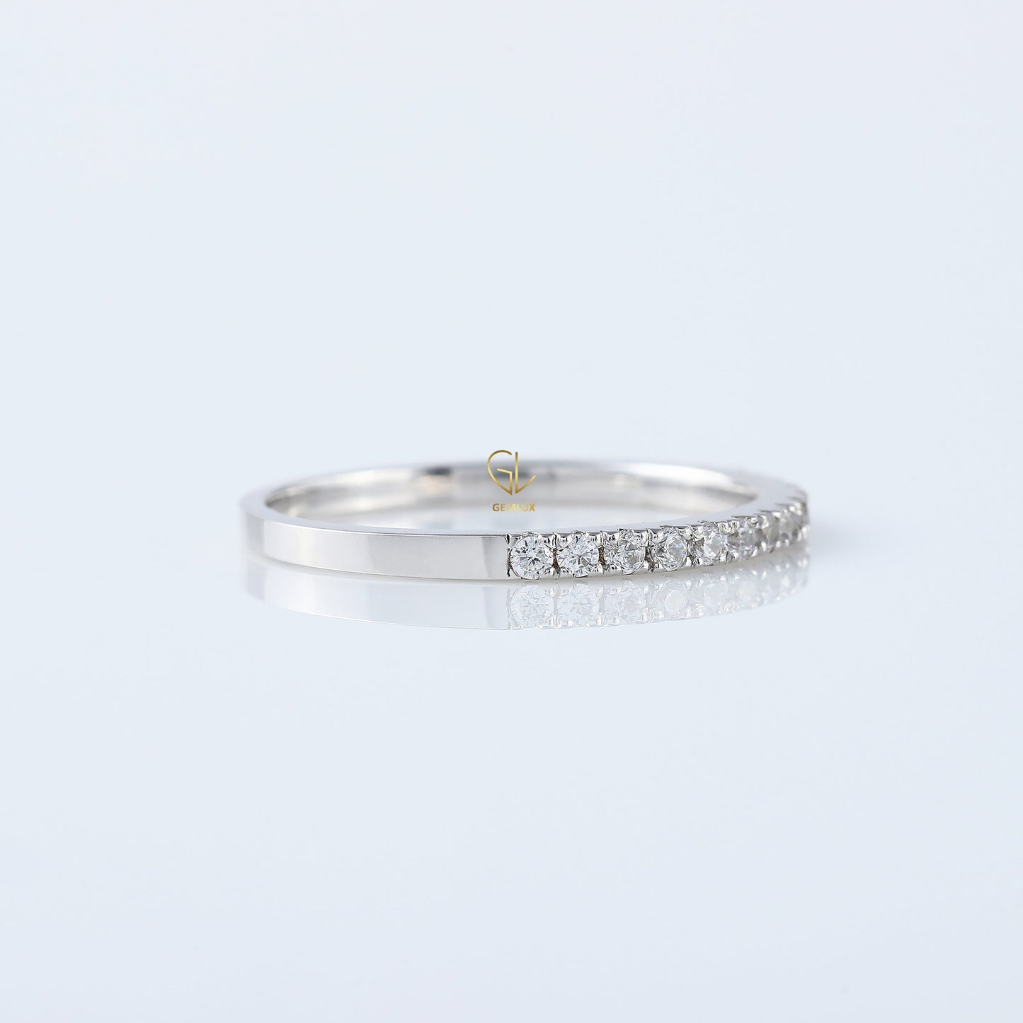 Delicate Round Cut Lab Grown Eternity Wedding Band