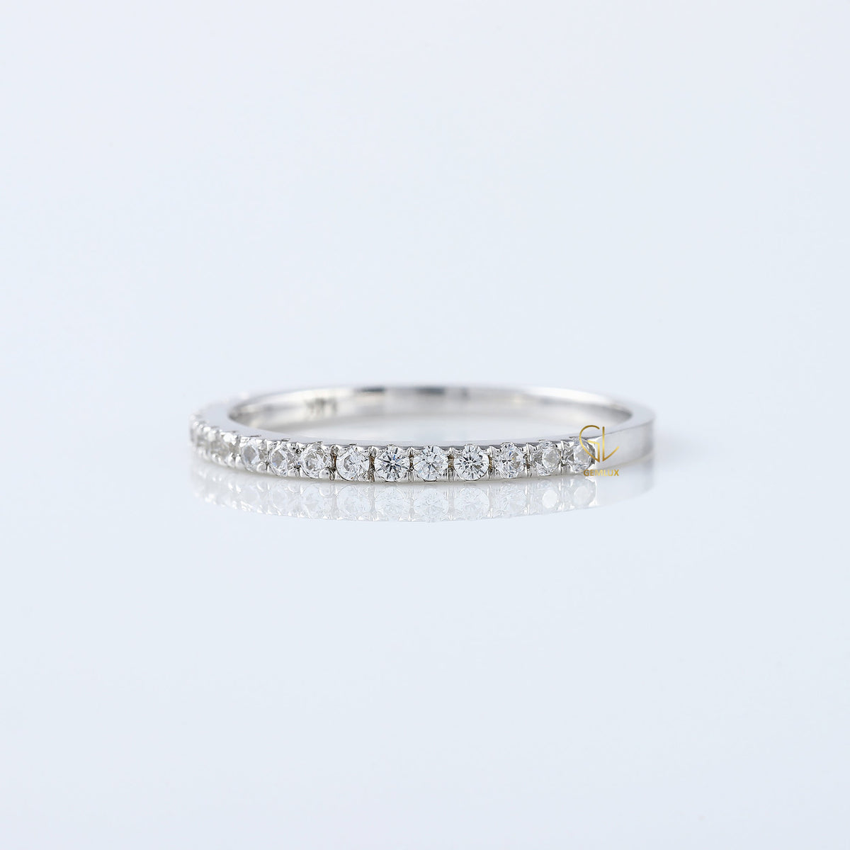 Delicate Round Cut Lab Grown Eternity Wedding Band