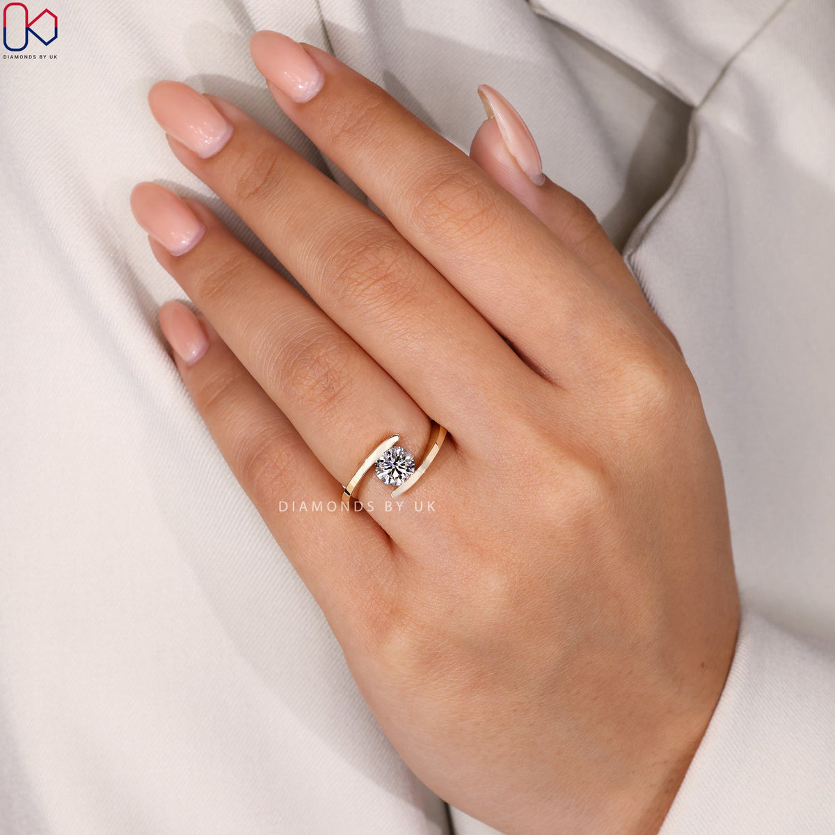 Round Diamond Engagement Ring In Solitaire Style