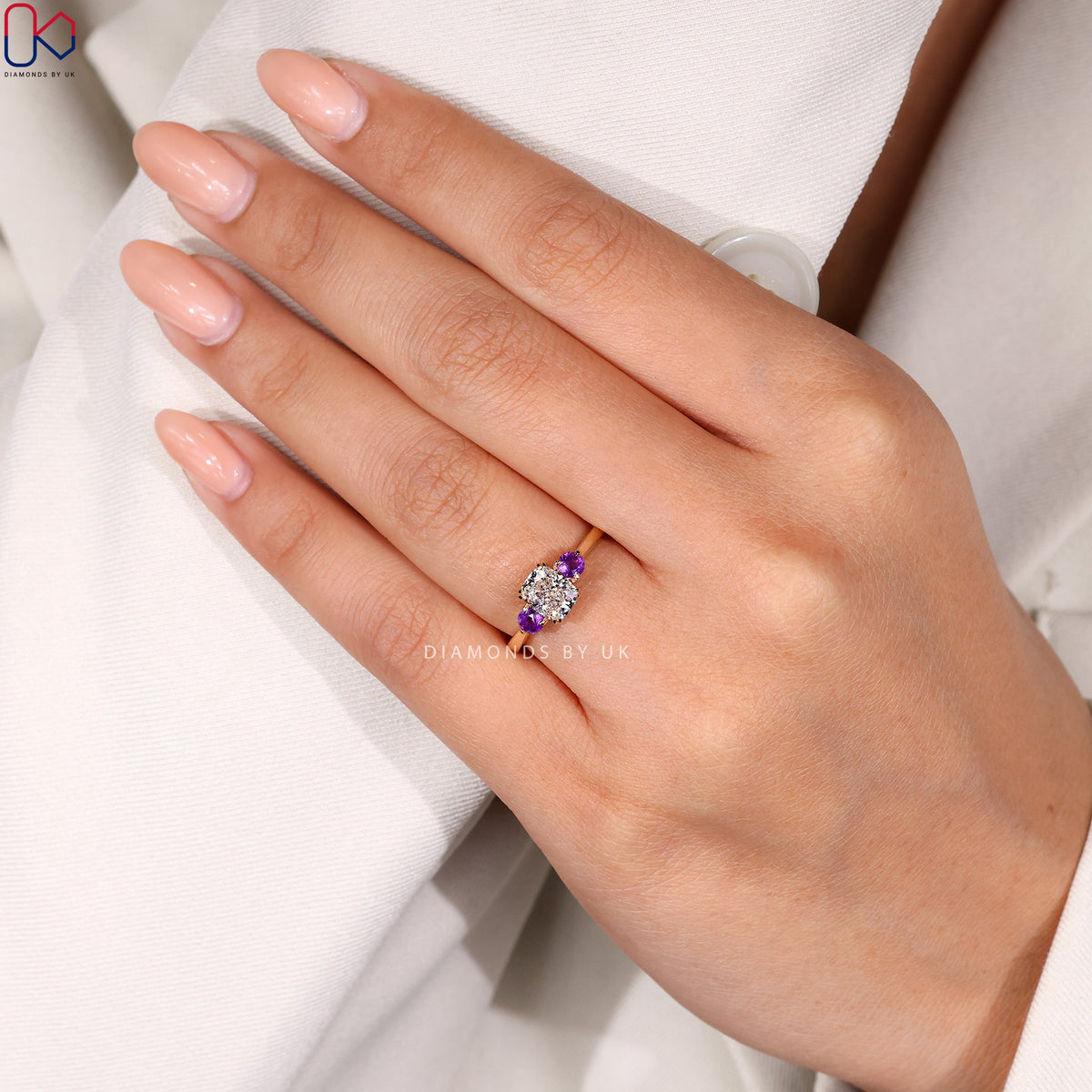 Yellow Gold Elongated Cushion Cut Diamond Ring