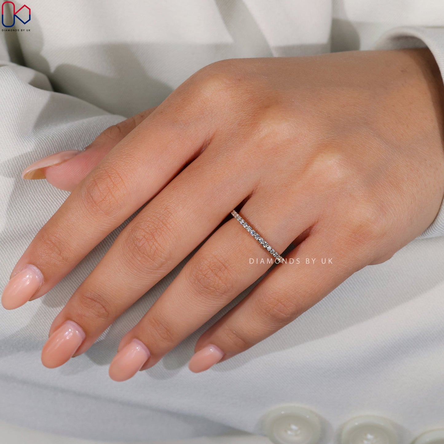 Round Diamond Yellow Gold Eternity Band