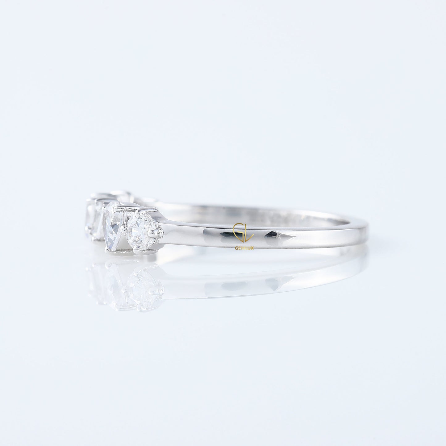 Seven Stone Lab Grown Fancy Cut Diamond Wedding Band