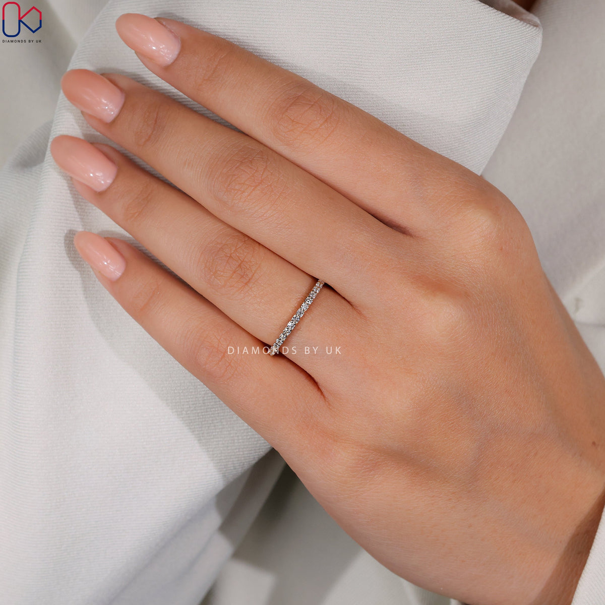 Round Diamond Yellow Gold Eternity Band