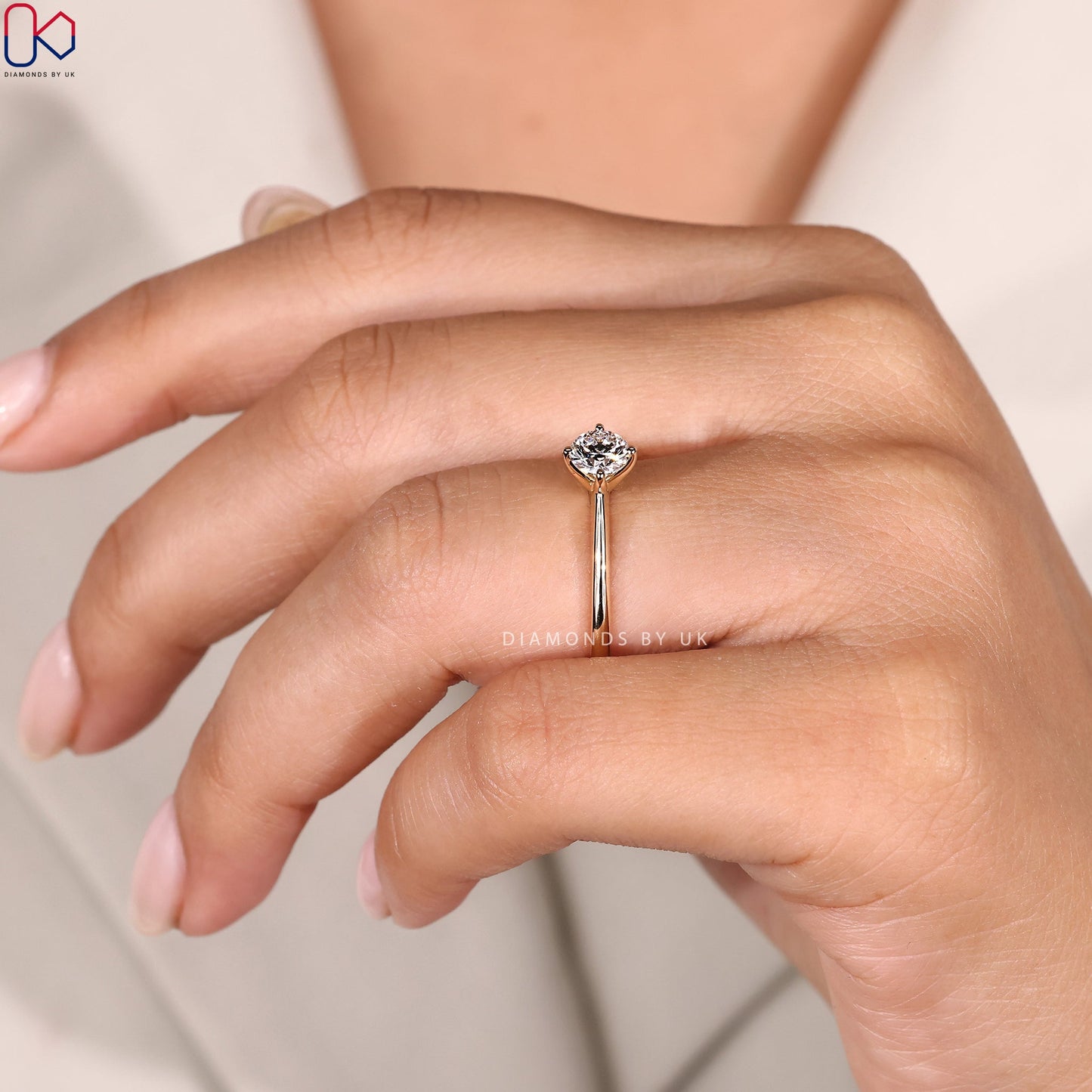 Yellow Gold Solitaire Round Cut Ring