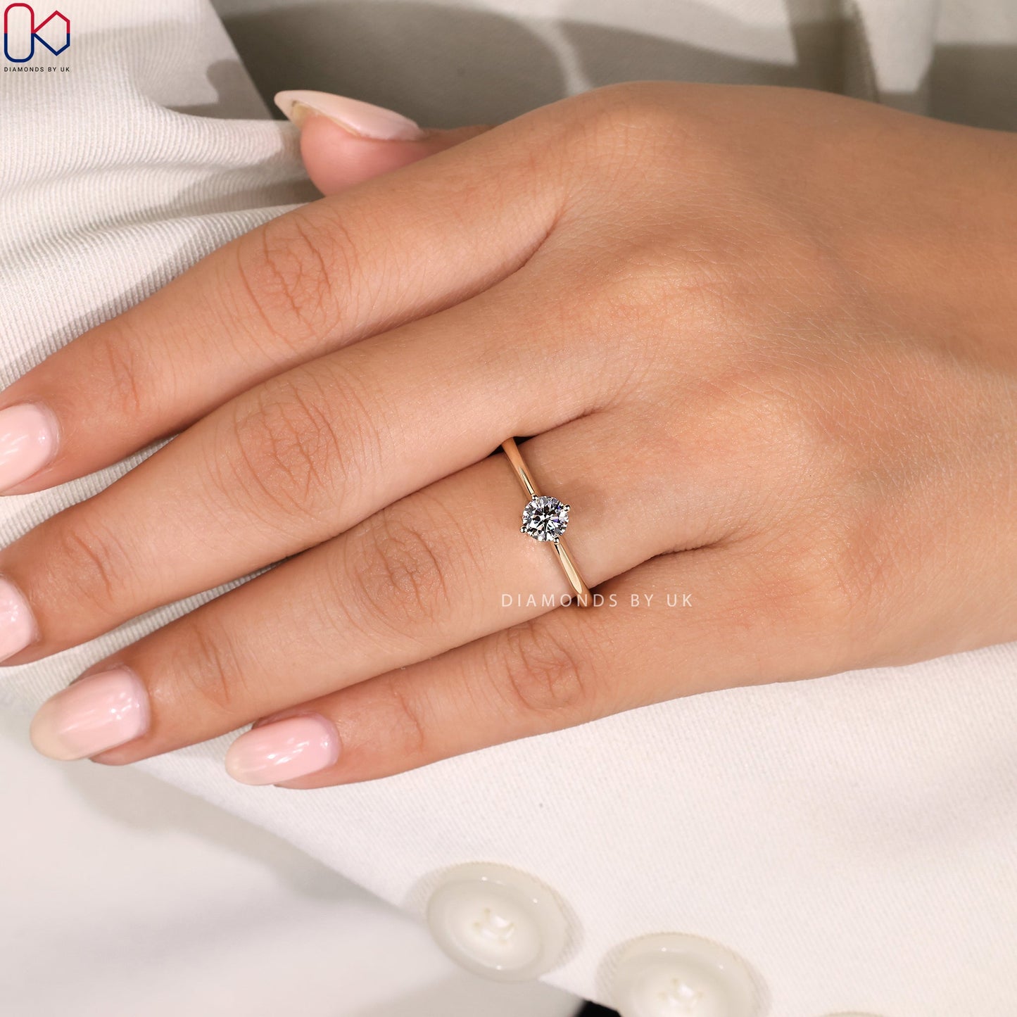 Yellow Gold Solitaire Round Cut Ring
