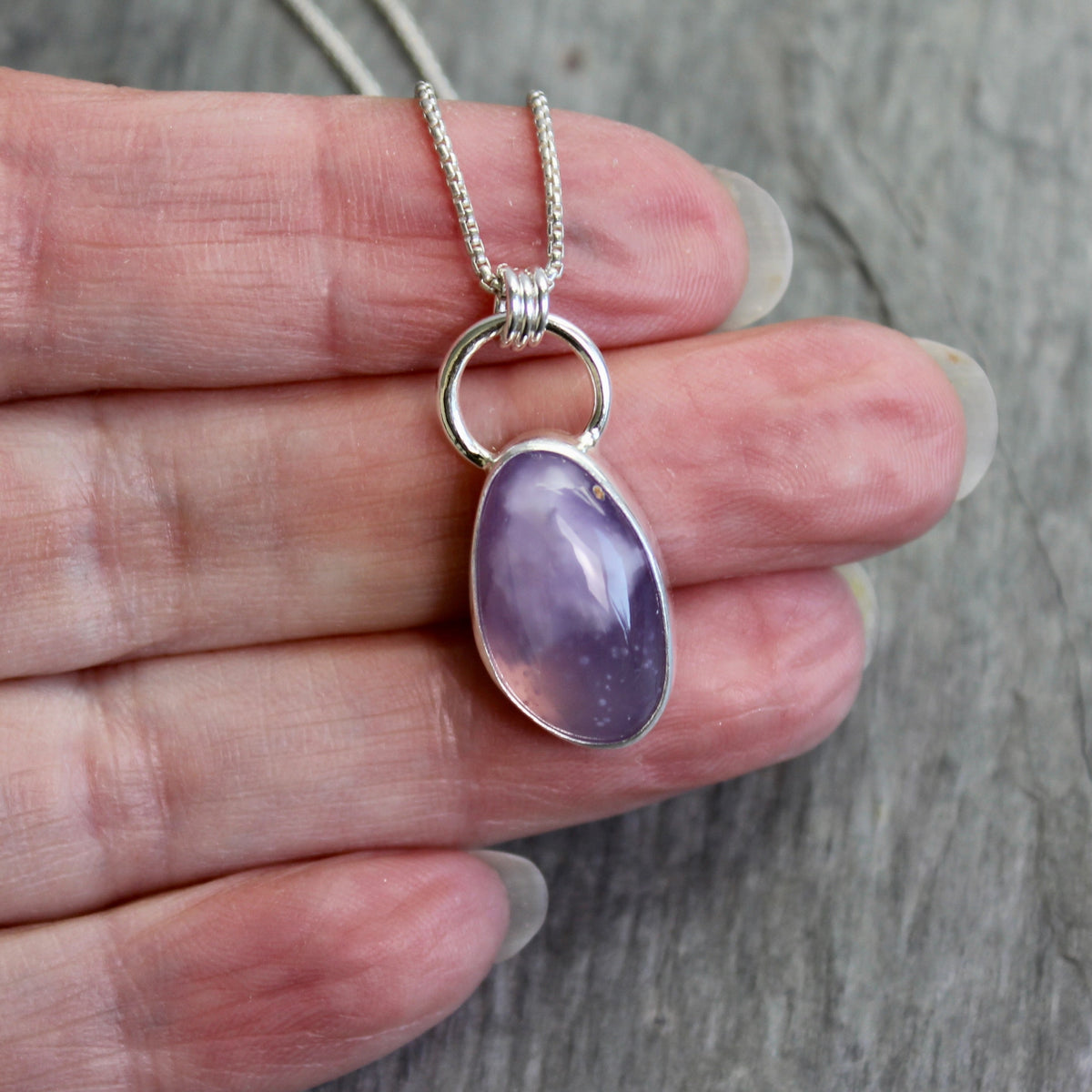 Holley Blue Plume Agate Pendant Necklace | PNW Gemstone Jewelry