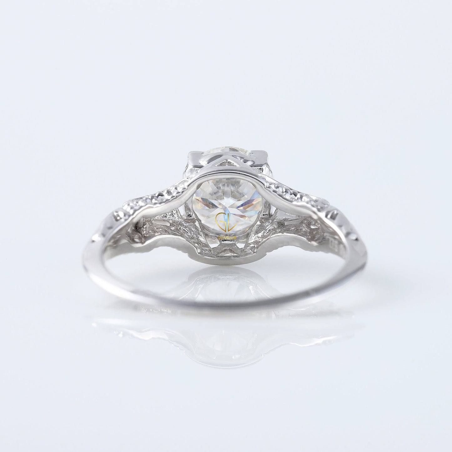 Vintage Inspired Lab Grown Art Deco Filigree Ring