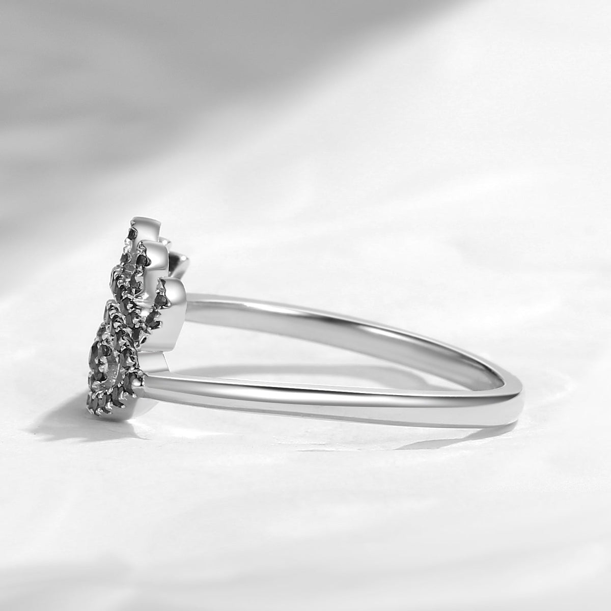 Unique Black Moissanite Eye Inspired Engagement Ring