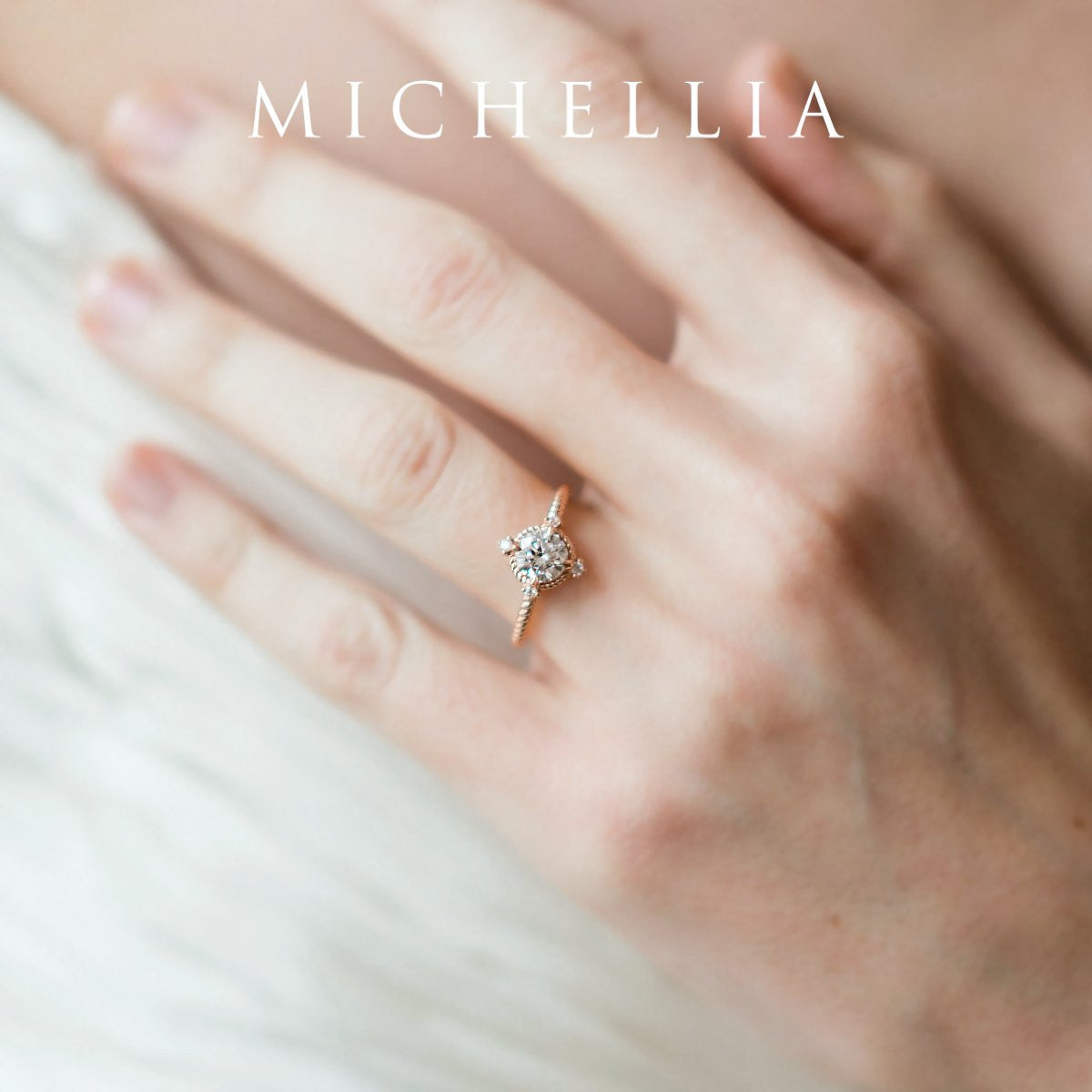 [Stella] Aura of Galaxy Engagement Ring in Diamond / Moissanite