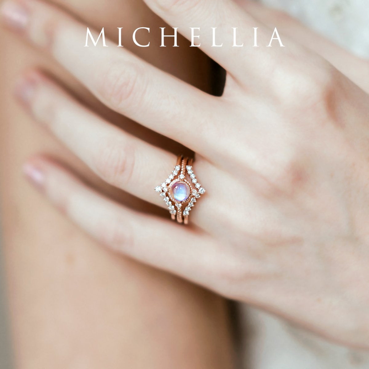 [Stella] Aura of Galaxy Engagement Ring in Moonstone