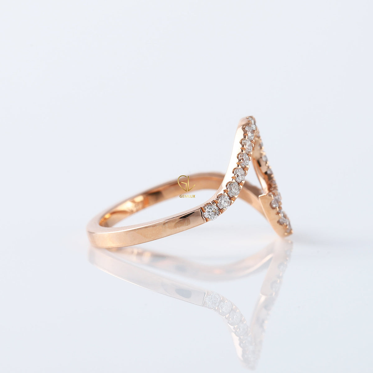 Round Cut Lab Grown Diamond Surfers Ocean Wave Ring
