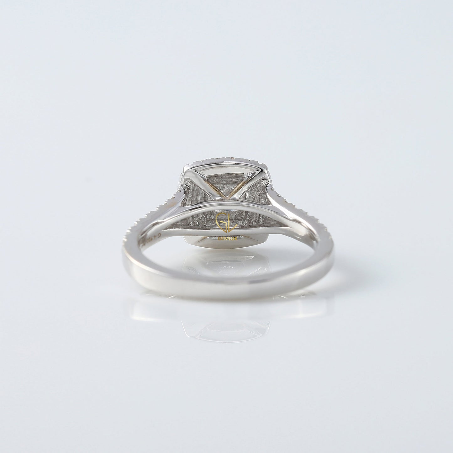 Princess Cut Moissanite Double Halo Ring