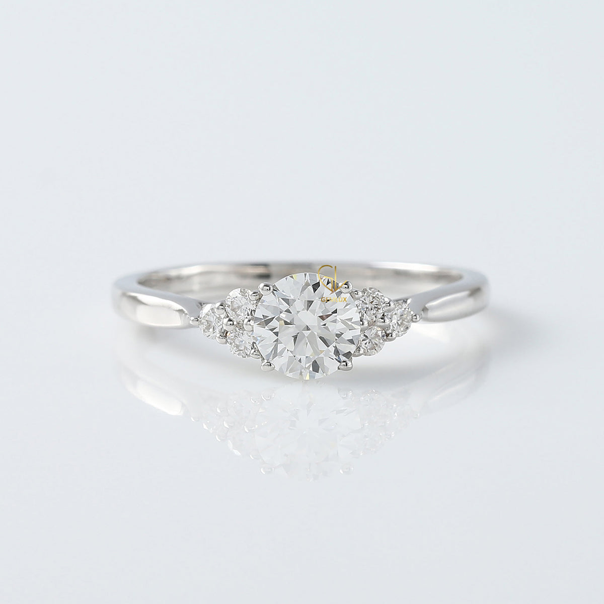 Round Cut Moissanite Seven Stone Ring