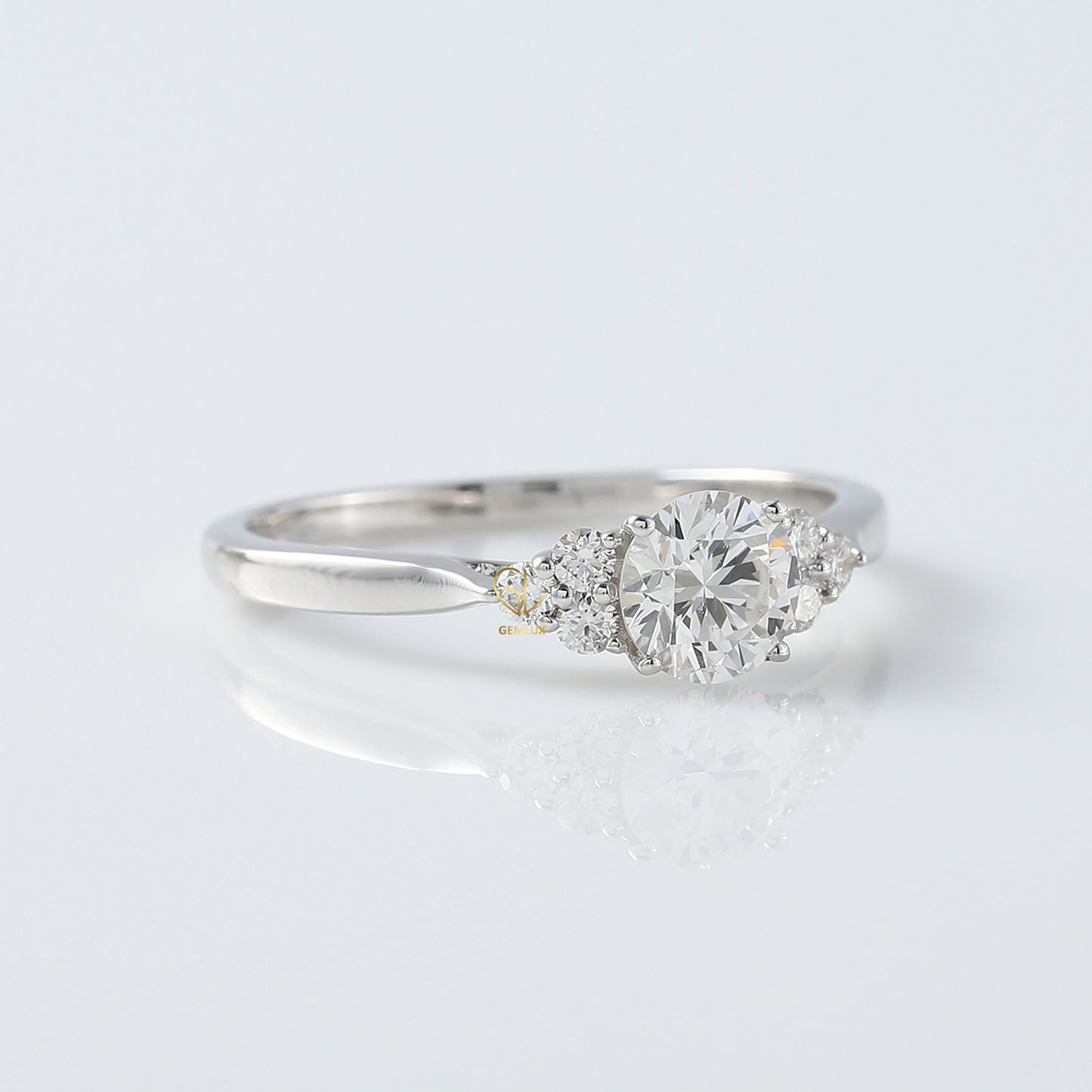 Round Cut Moissanite Seven Stone Ring