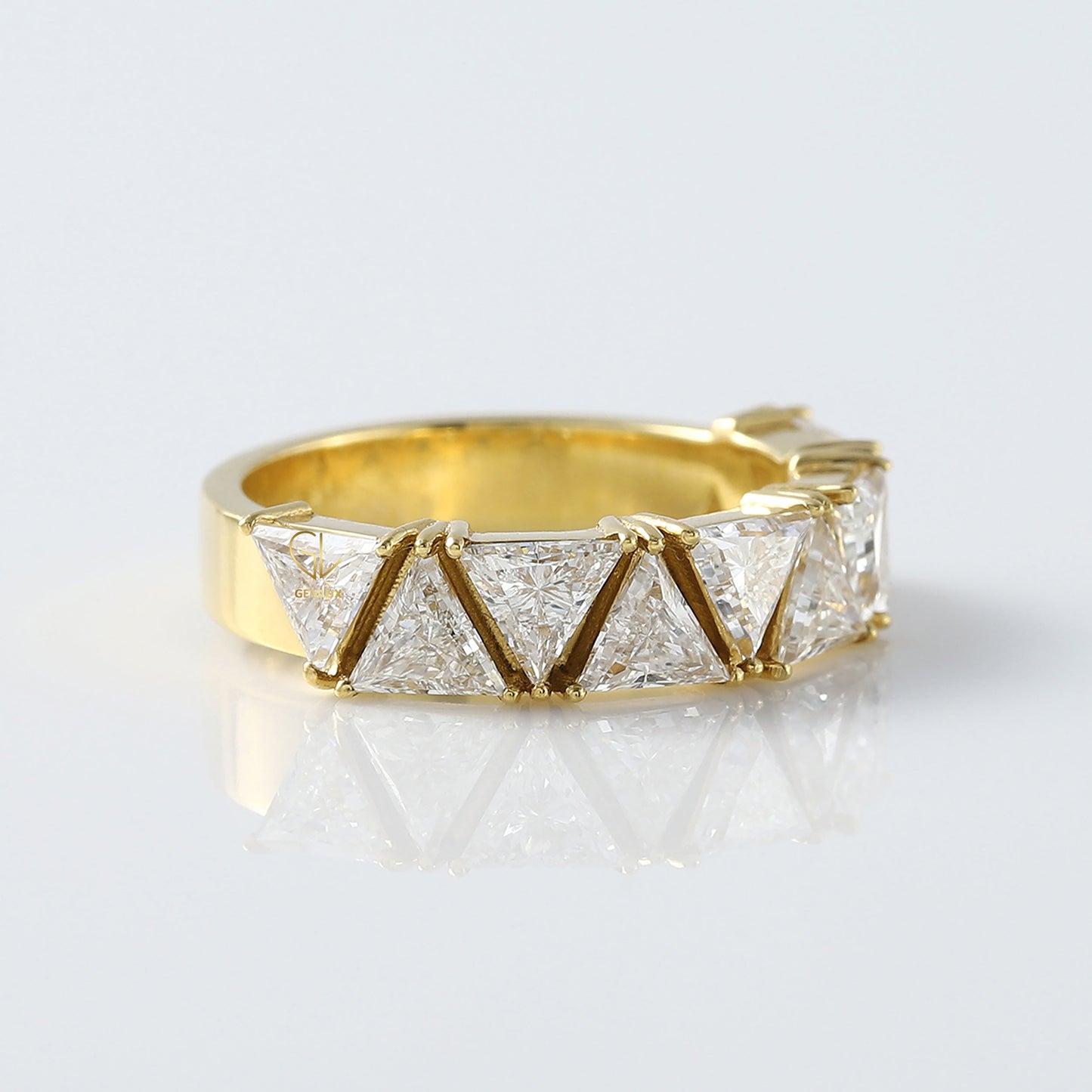 Trillion Cut Lab Grown Diamond Eternity Wedding Band