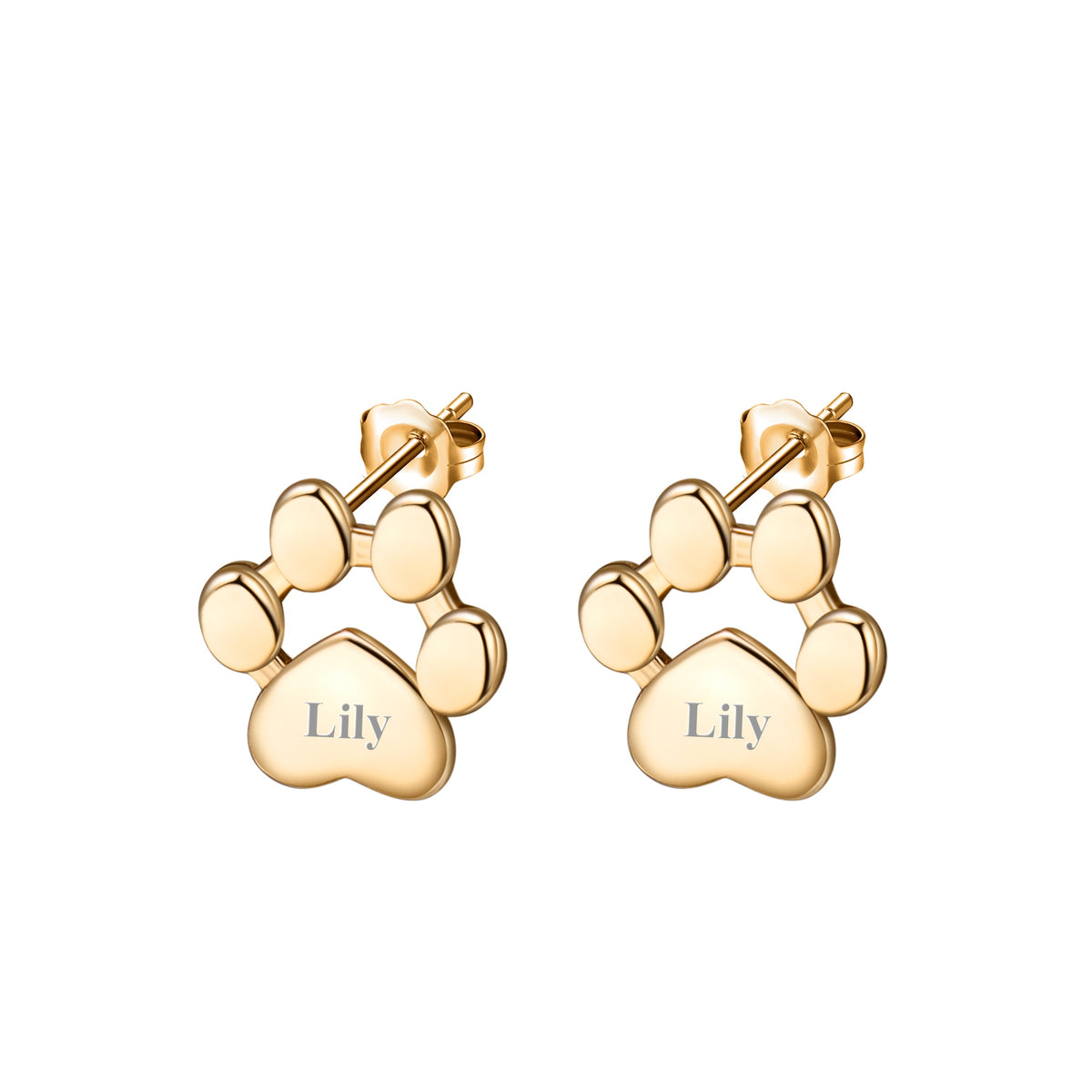 S925 Sterling Silver Dog Paw Earrings | Personalized Pet Memorial Jewelry