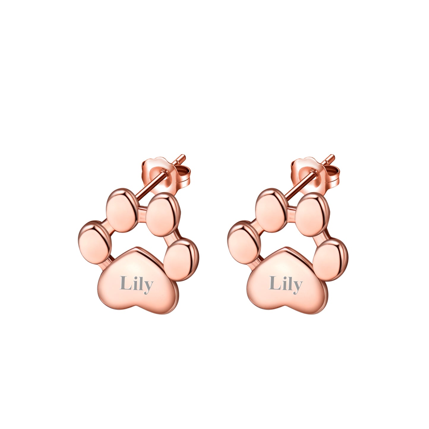 S925 Sterling Silver Dog Paw Earrings | Personalized Pet Memorial Jewelry