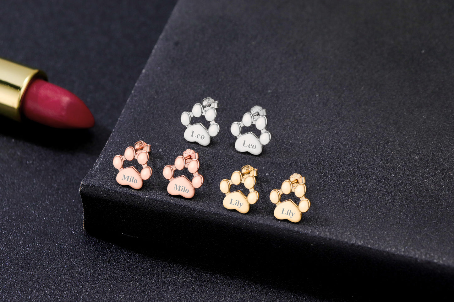 S925 Sterling Silver Dog Paw Earrings | Personalized Pet Memorial Jewelry