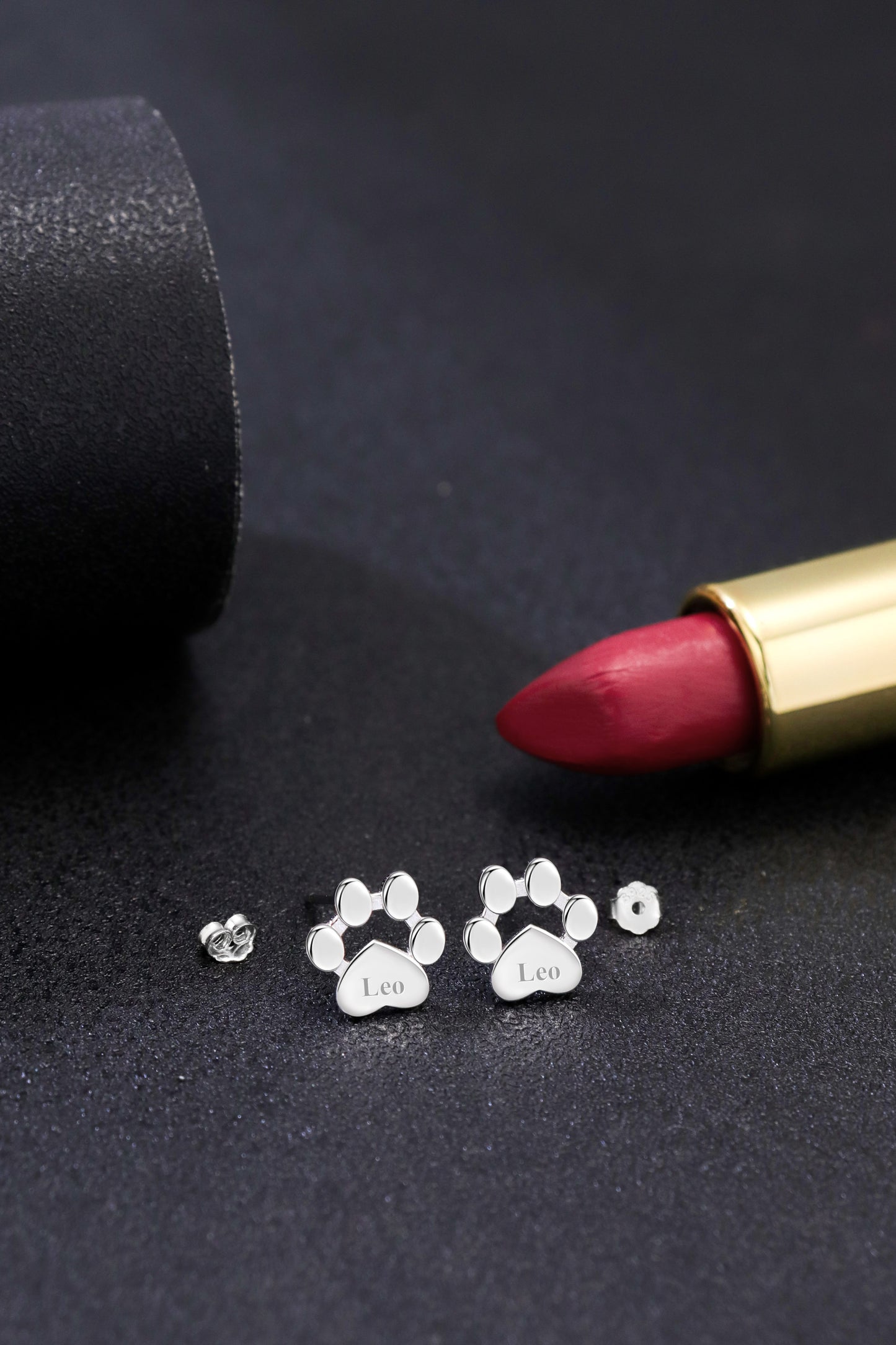 S925 Sterling Silver Dog Paw Earrings | Personalized Pet Memorial Jewelry