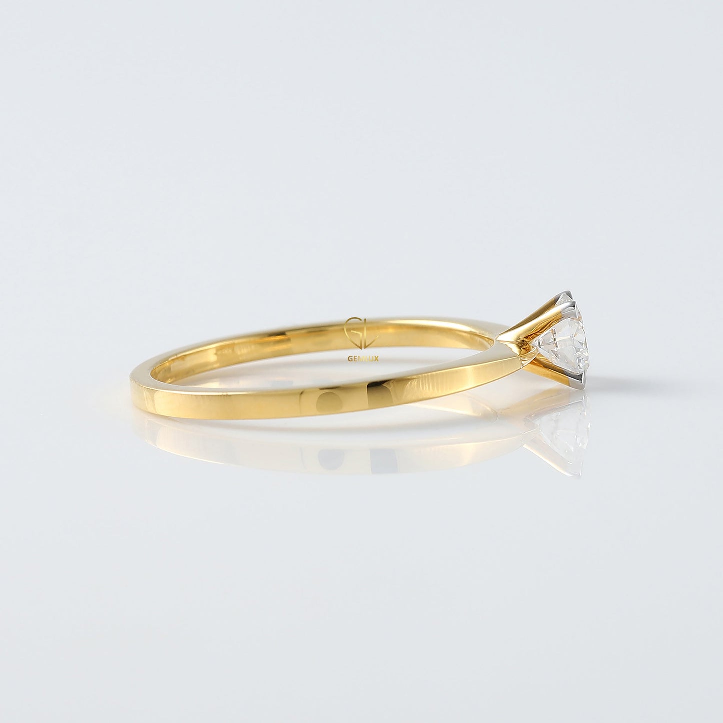 GIA Certified Round Diamond Solitaire Yellow Gold Ring