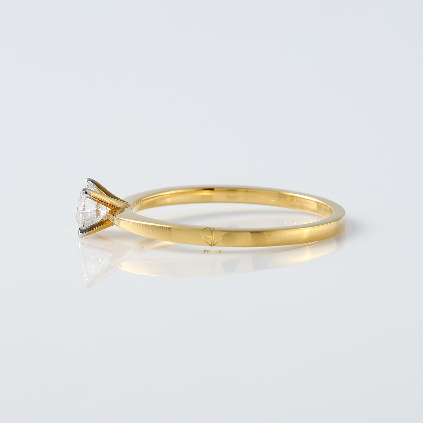 GIA Certified Round Diamond Solitaire Yellow Gold Ring