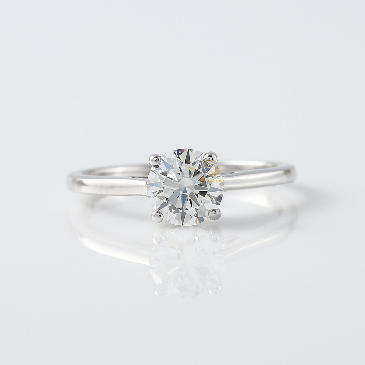 Round Cut Moissanite Solitaire Engagement Ring