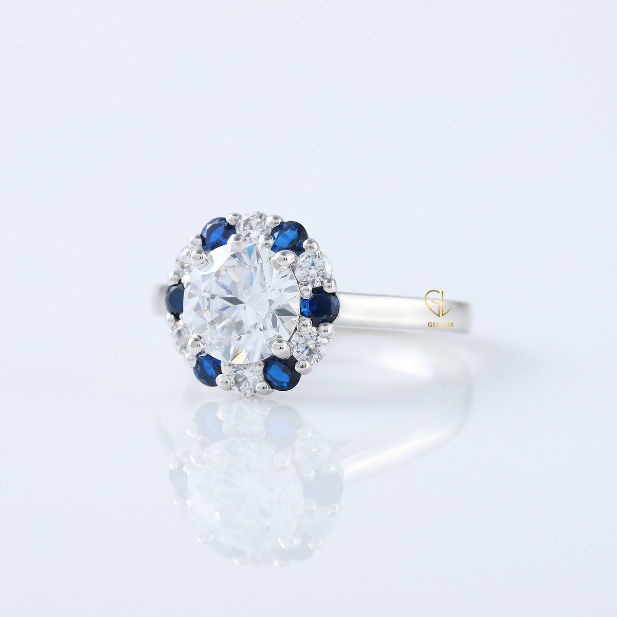 Hearts and Arrows Round Cut Lab Grown Classic Brilliant Cut Bridal Ring