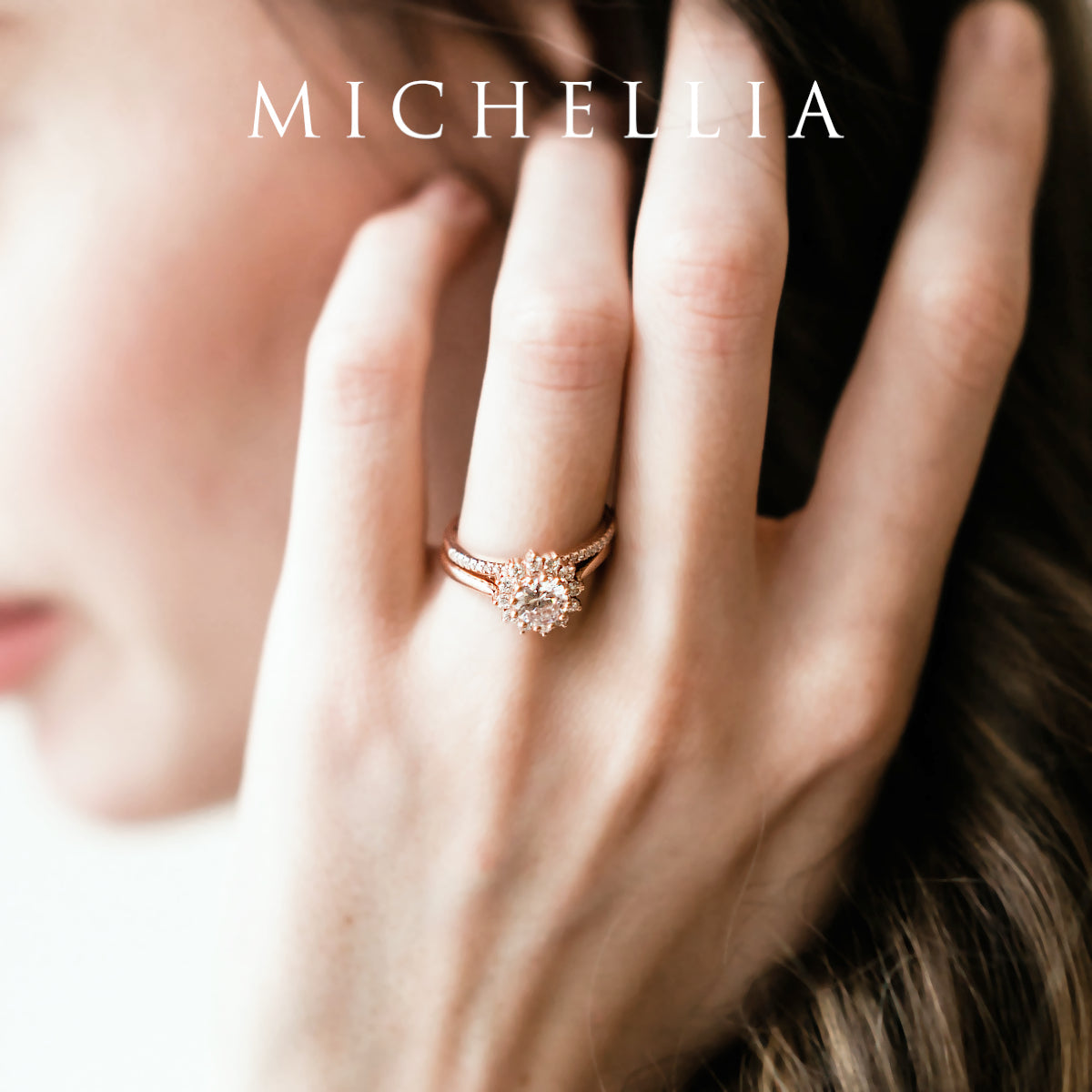 [Rosalie] Vintage Bloom Engagement Ring in Diamond / Moissanite