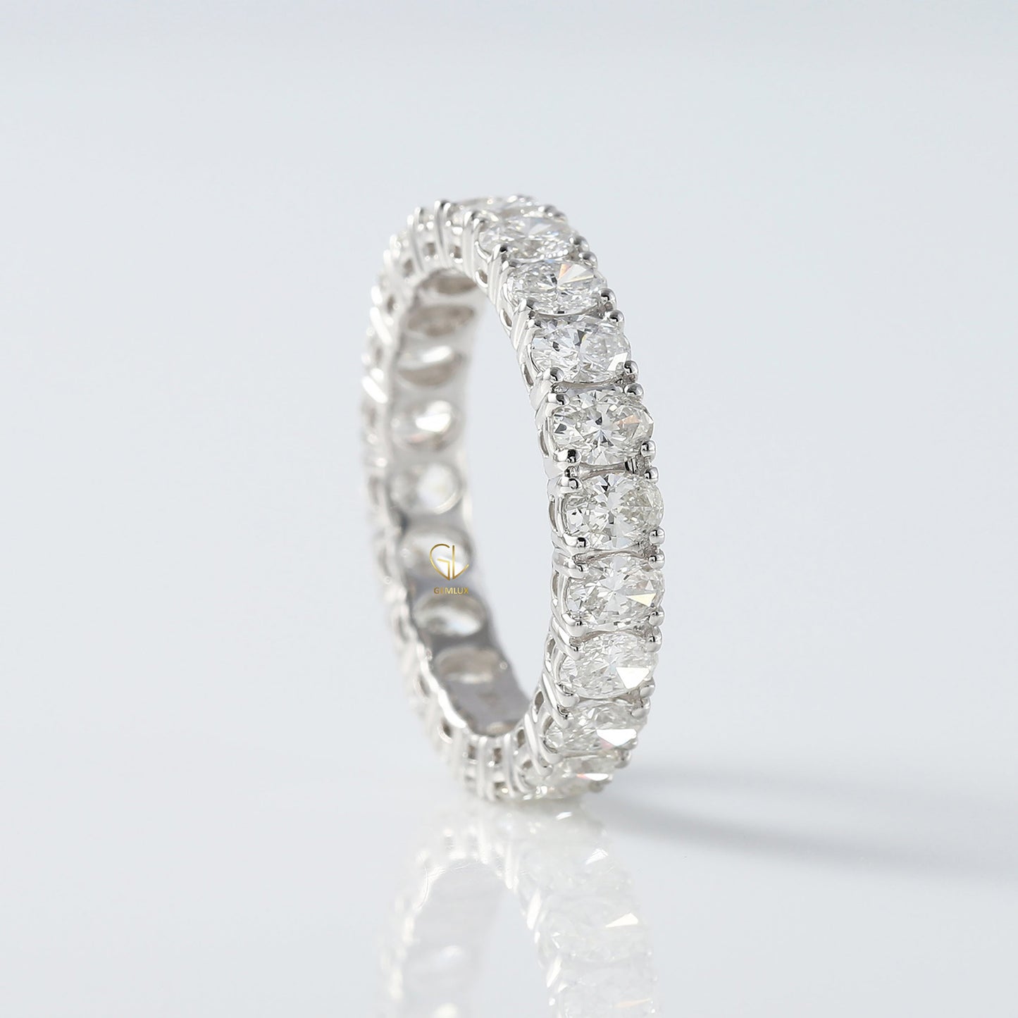 Oval Cut Moissanite Eternity Wedding Band