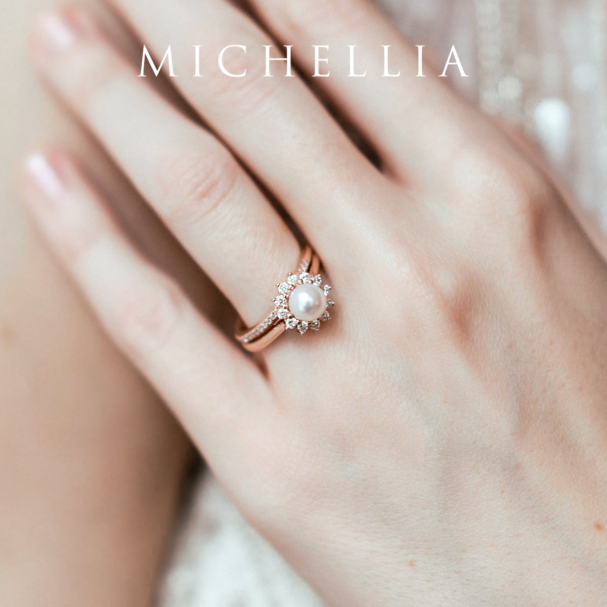 [Rosalie] Vintage Bloom Ring in Akoya Pearl