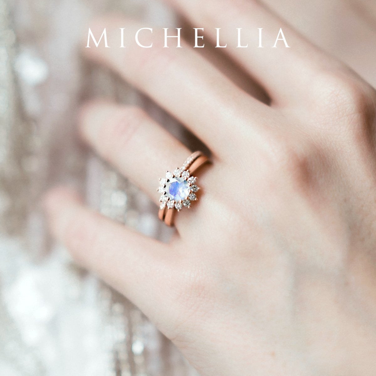 [Rosalie] Vintage Bloom Ring in Moonstone