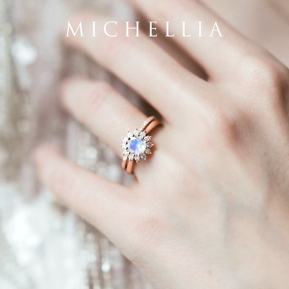 [Rosalie] Vintage Bloom Ring in Labradorite