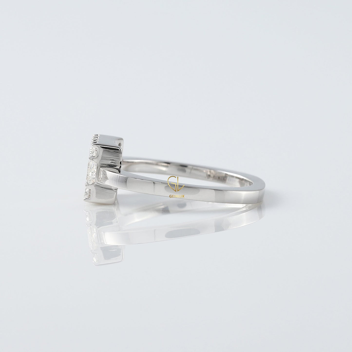 Baguette East West Diamond Frame Ring