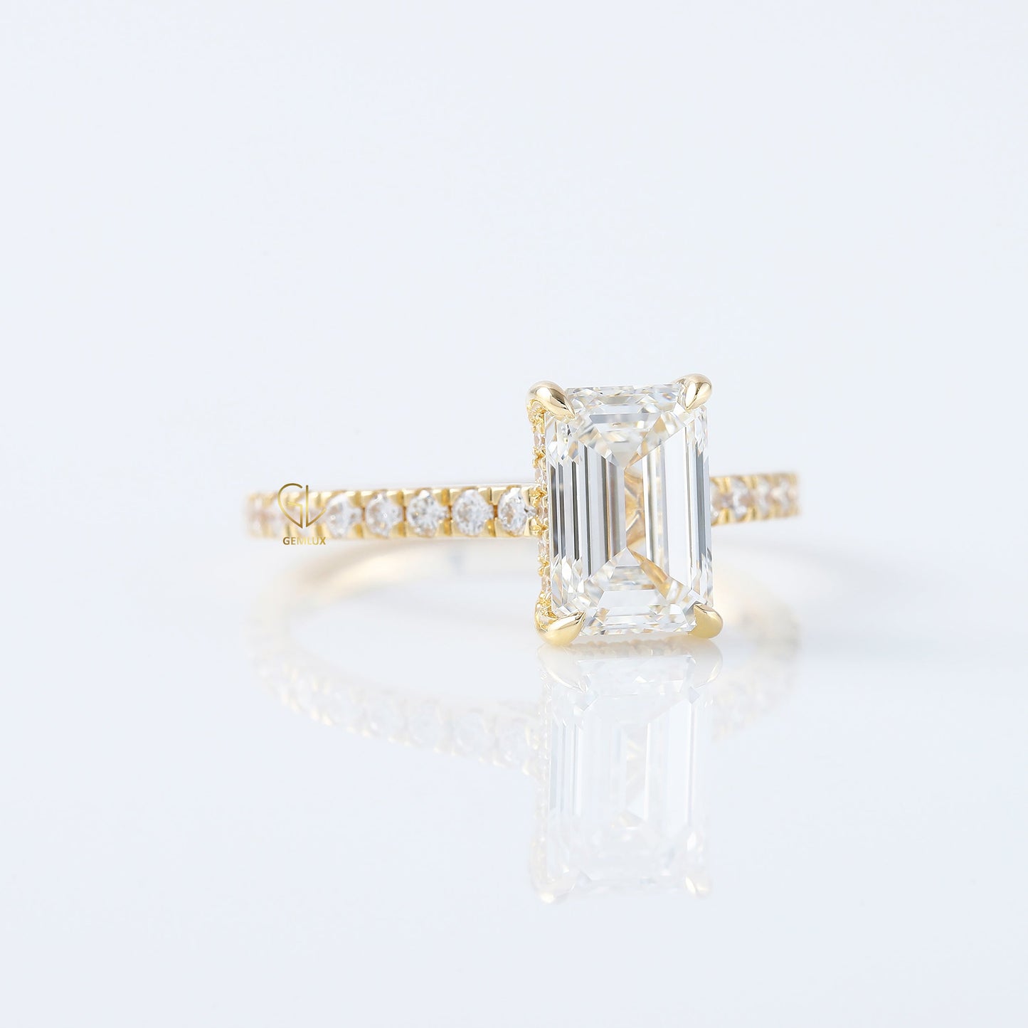 Certified Emerald Cut Lab Grown Diamond Ring
