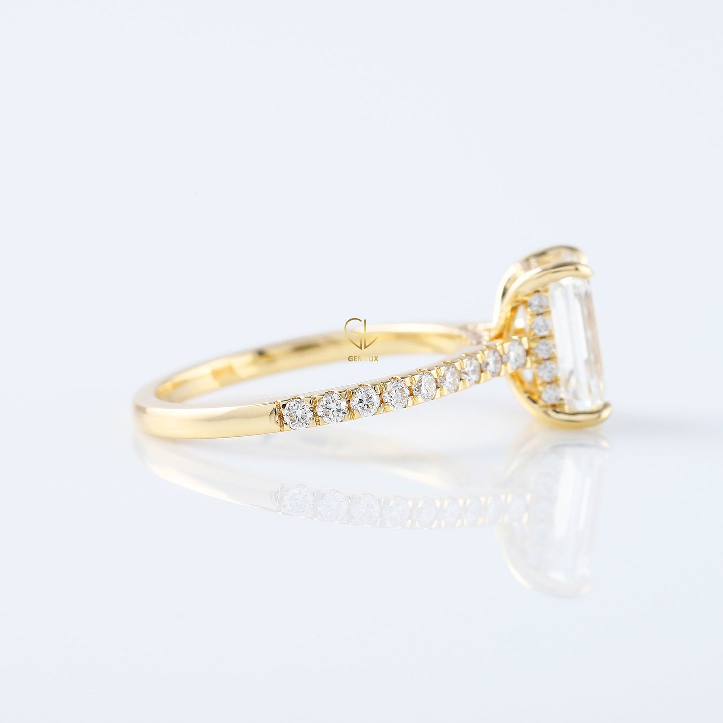 Certified Emerald Cut Lab Grown Diamond Ring