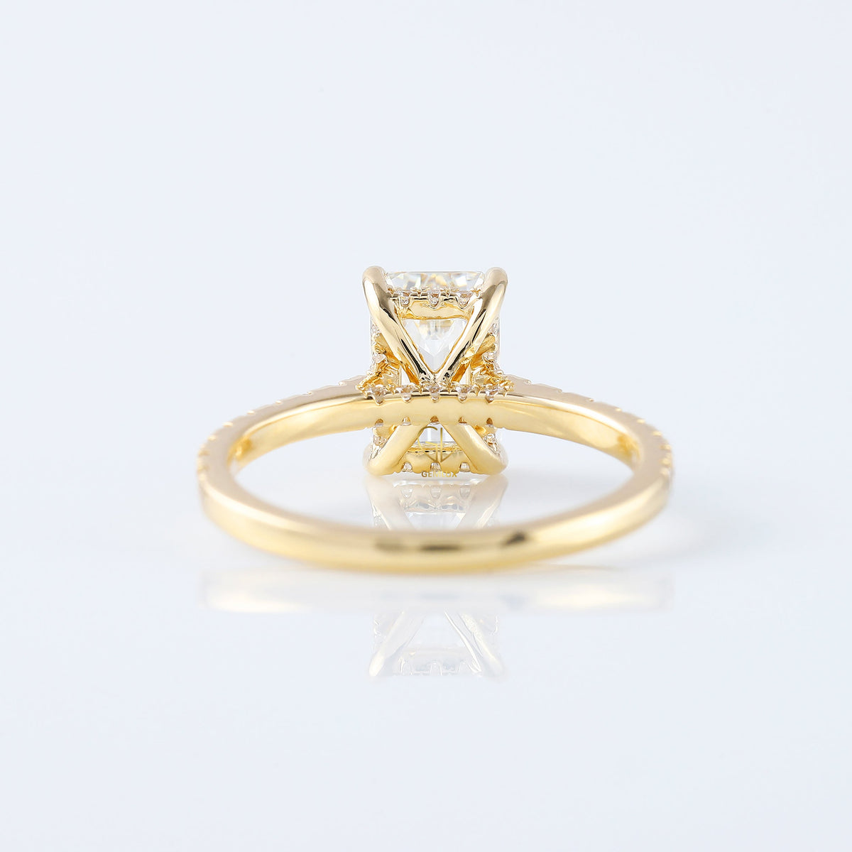 Emerald Cut Moissanite Solitaire With Accent Ring