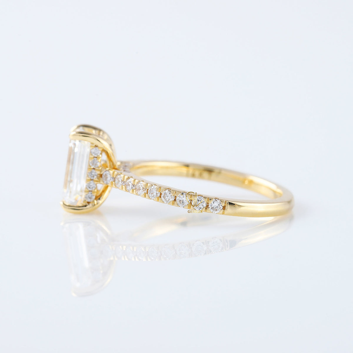 Certified Emerald Cut Lab Grown Diamond Ring