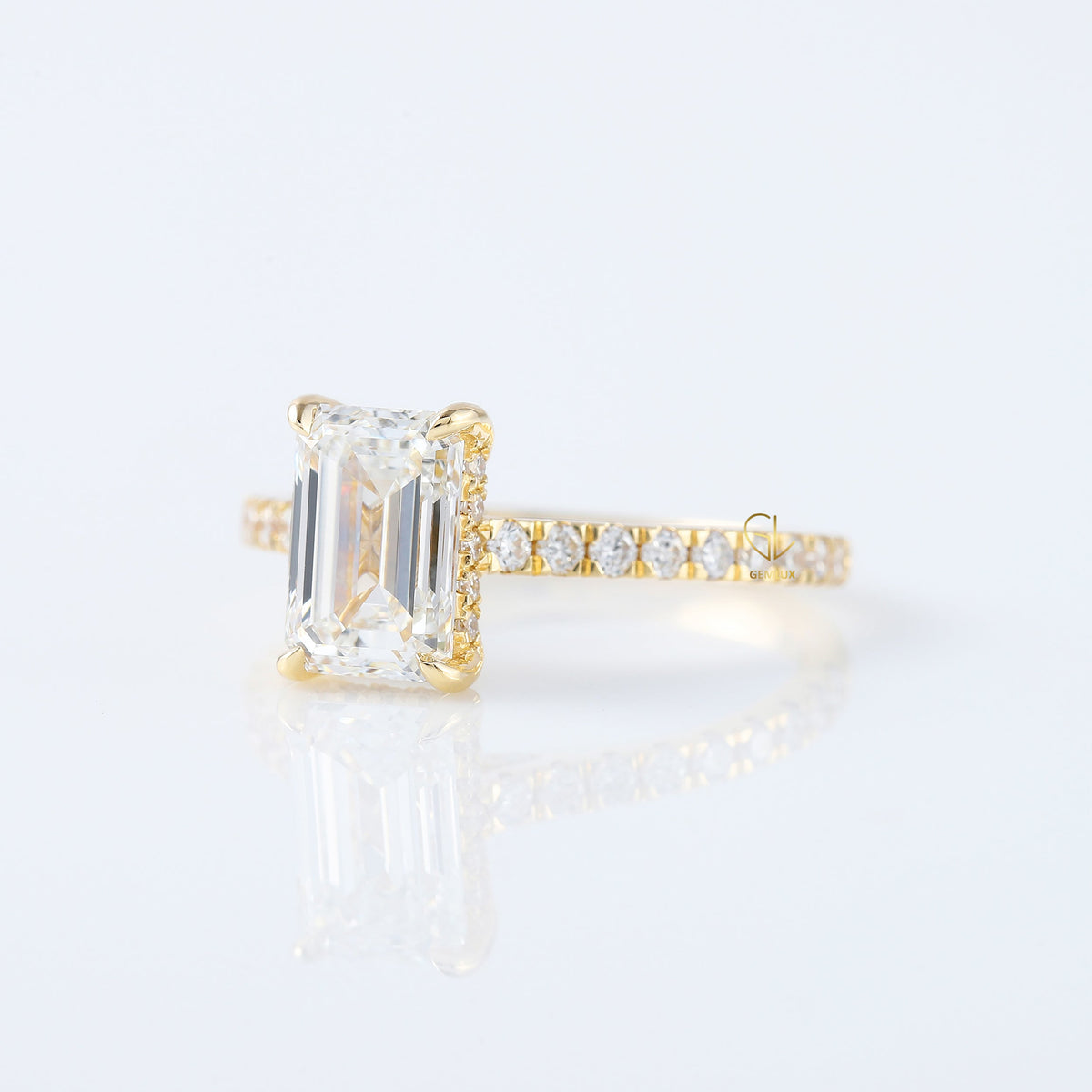 Certified Emerald Cut Lab Grown Diamond Ring