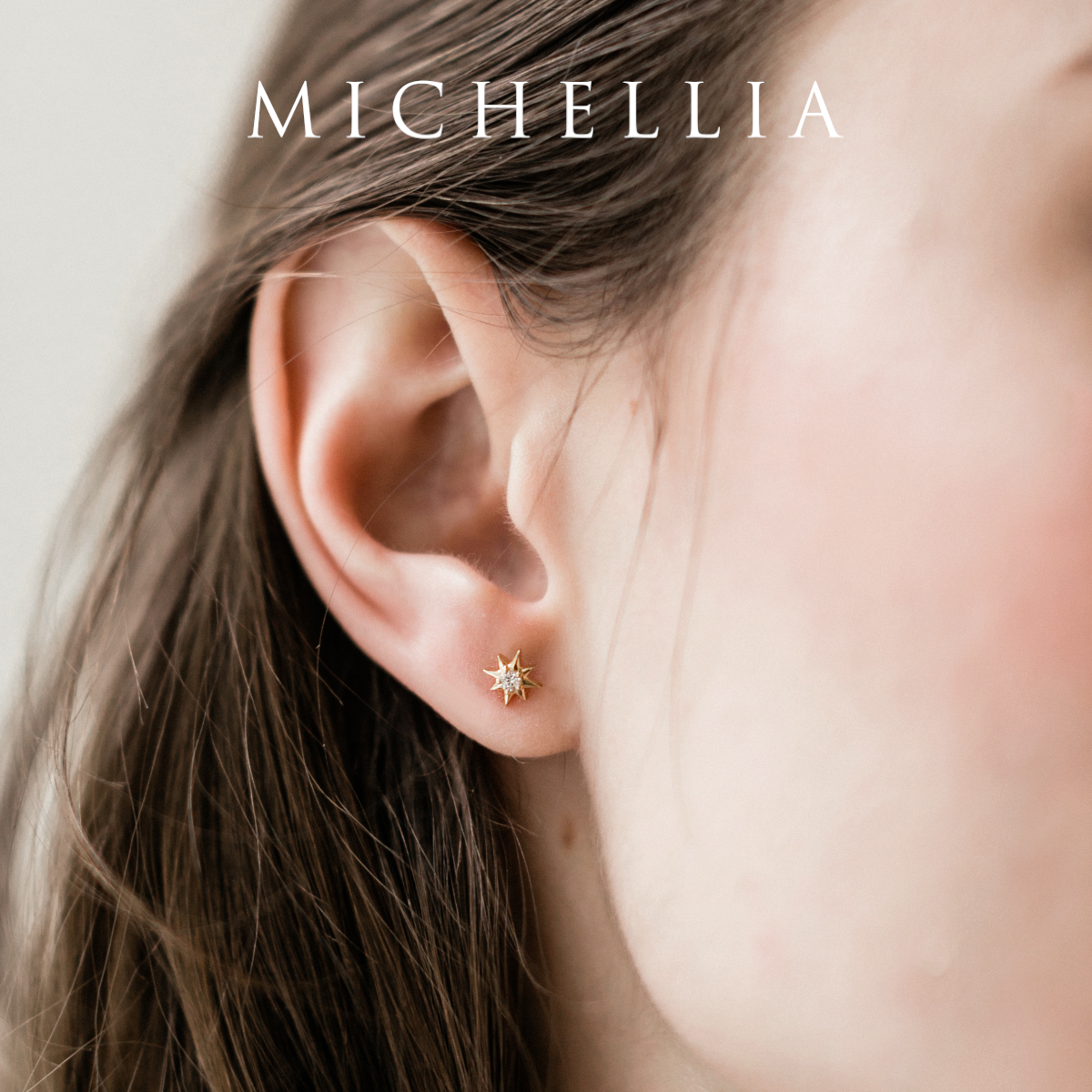 [Divina] Diamond Wandering Star Solid Gold Earrings