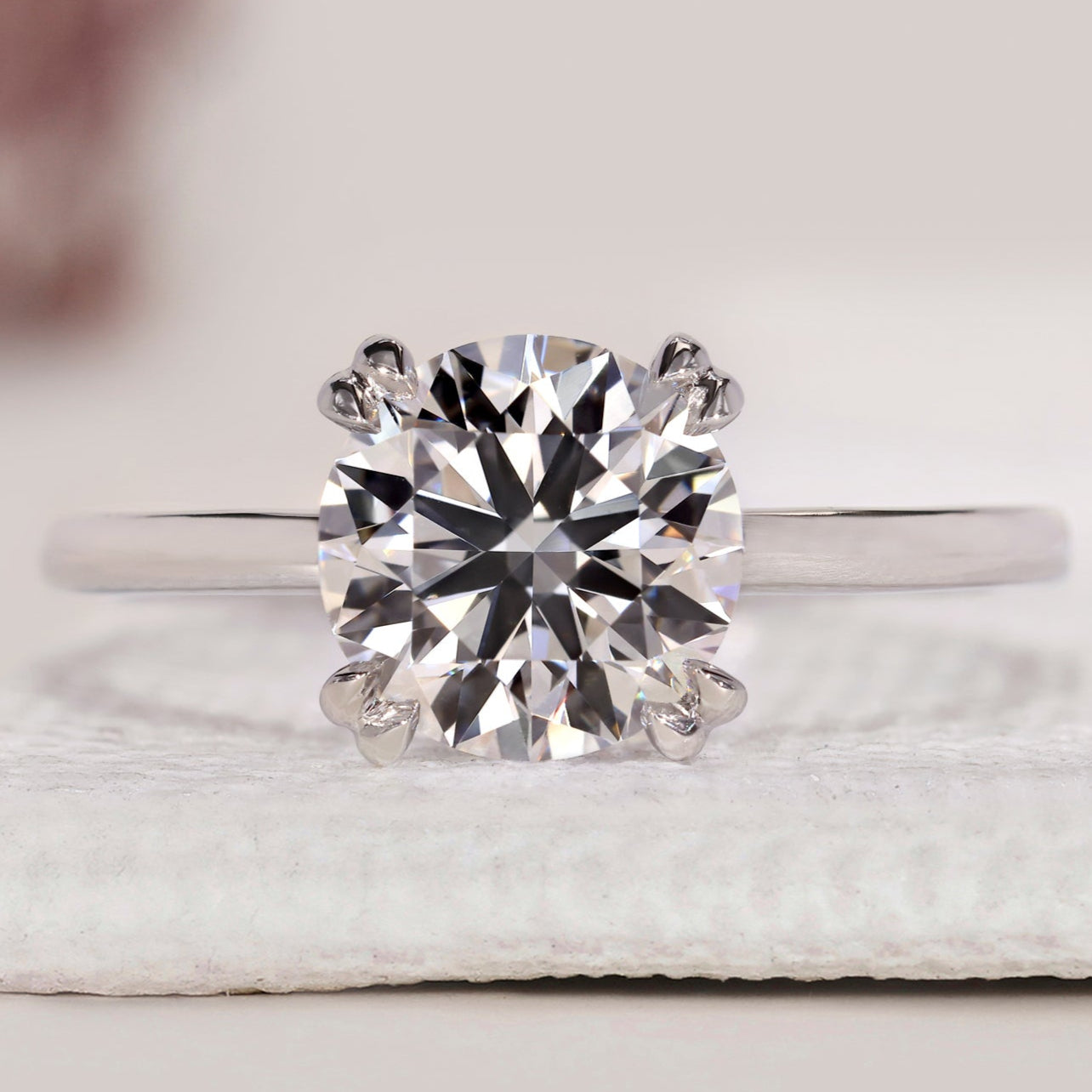 White Gold Round Solitaire Engagement Ring