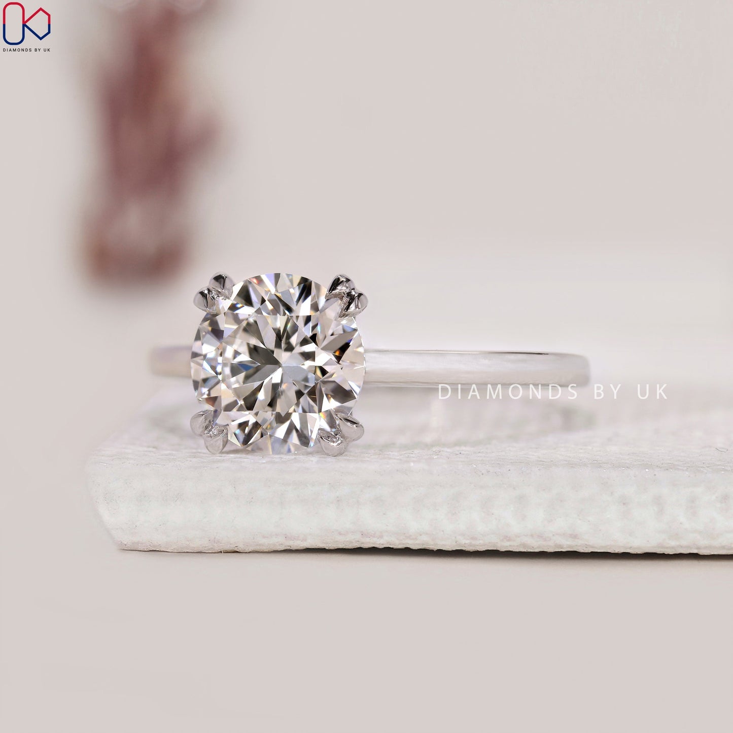 White Gold Round Solitaire Engagement Ring